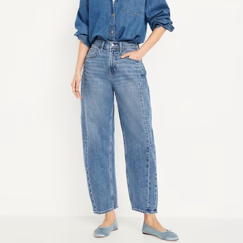 High-waisted Barrel Jeans - Old Navy